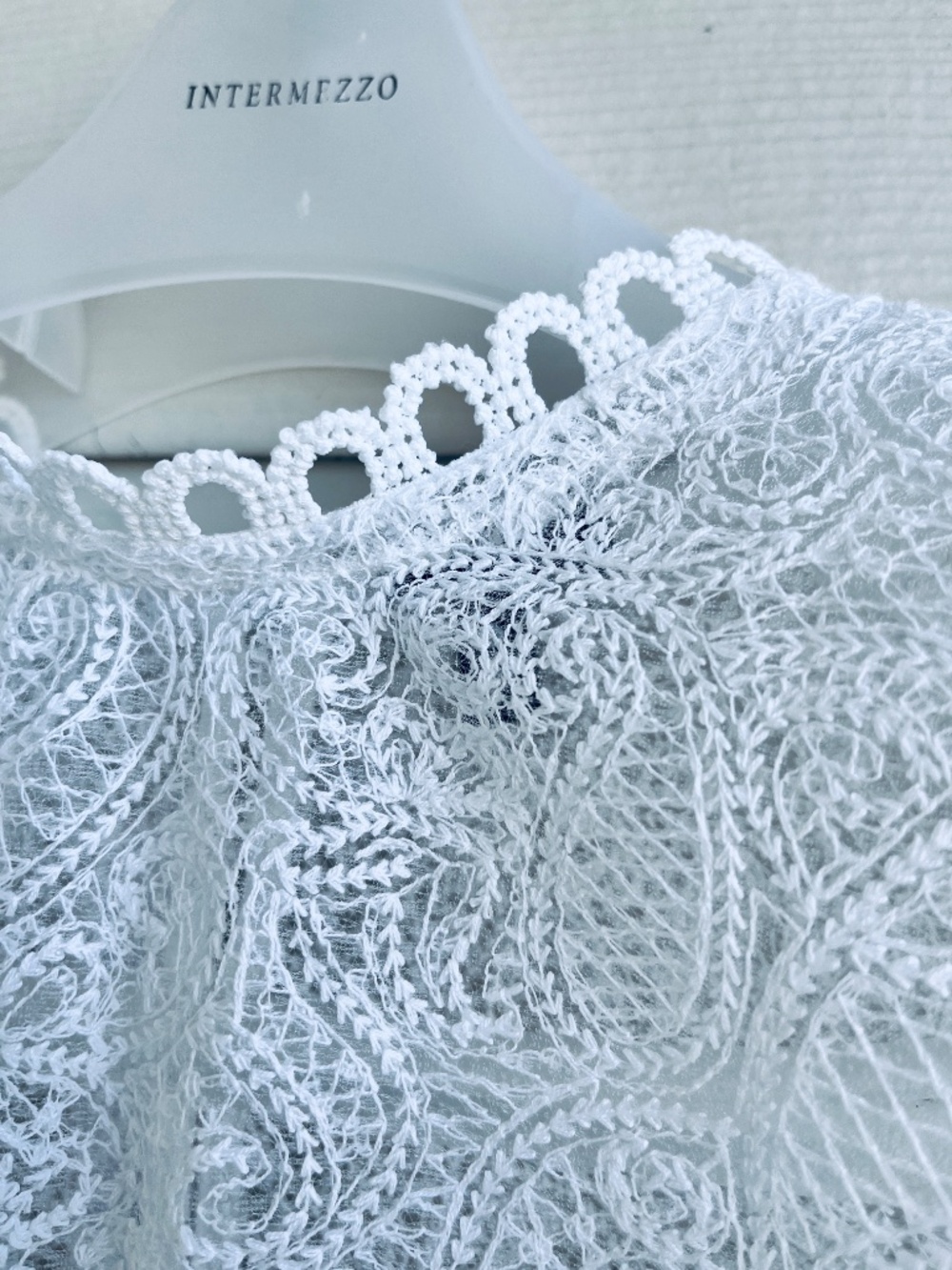 Aqua Women's White Fully Lace Long Sleeve Cotton Blend Size M - Picture 7 of 14